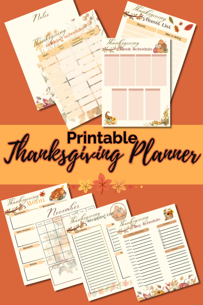 Printable Thanksgiving Planner Sheets