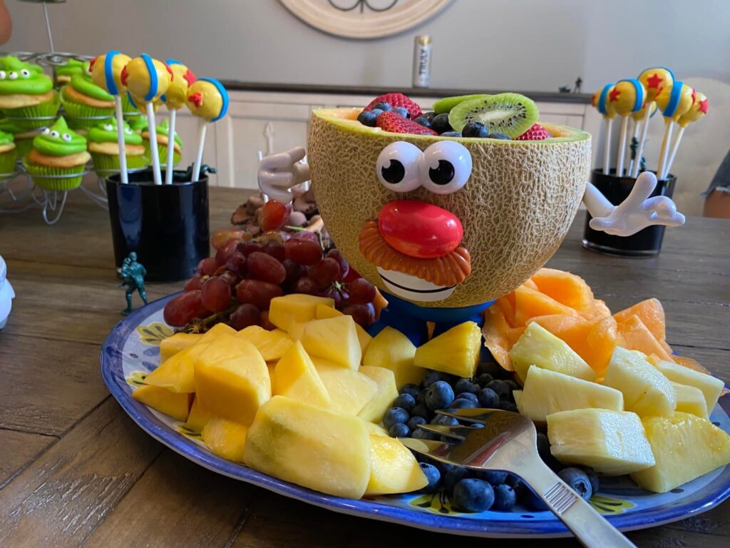 Mr. Potato Head fruit platter