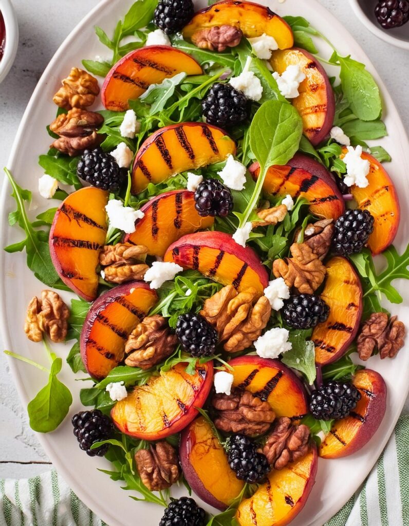 Grilled peach salad