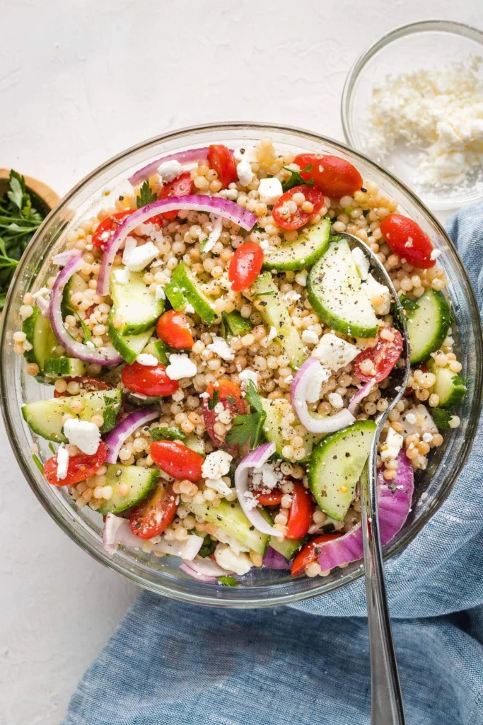 Pearl couscous cold salad side dish