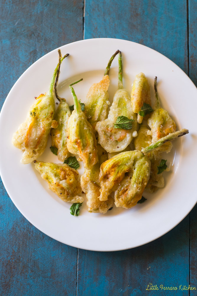 Stuffed summer squash blossoms side dish