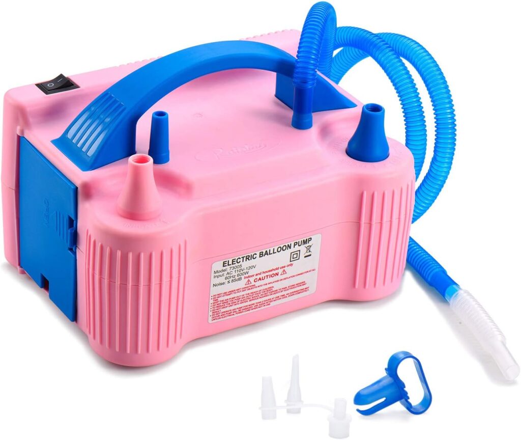 Electric balloon pump for inflating balloons quickly for party decorations and DIY balloon garlands