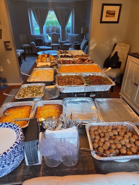 bbq food buffet setup