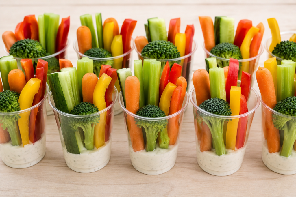 veggie cups with ranch