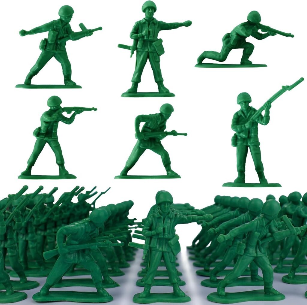 plastic green army men
